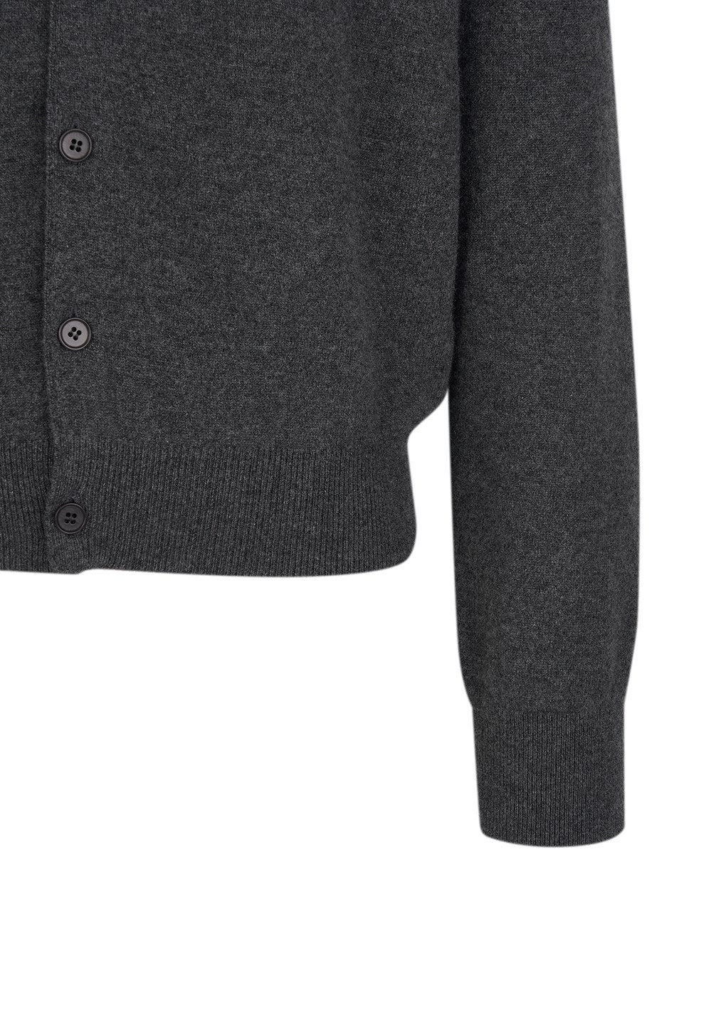 men's cashmere crewneck cardigan, melange grey