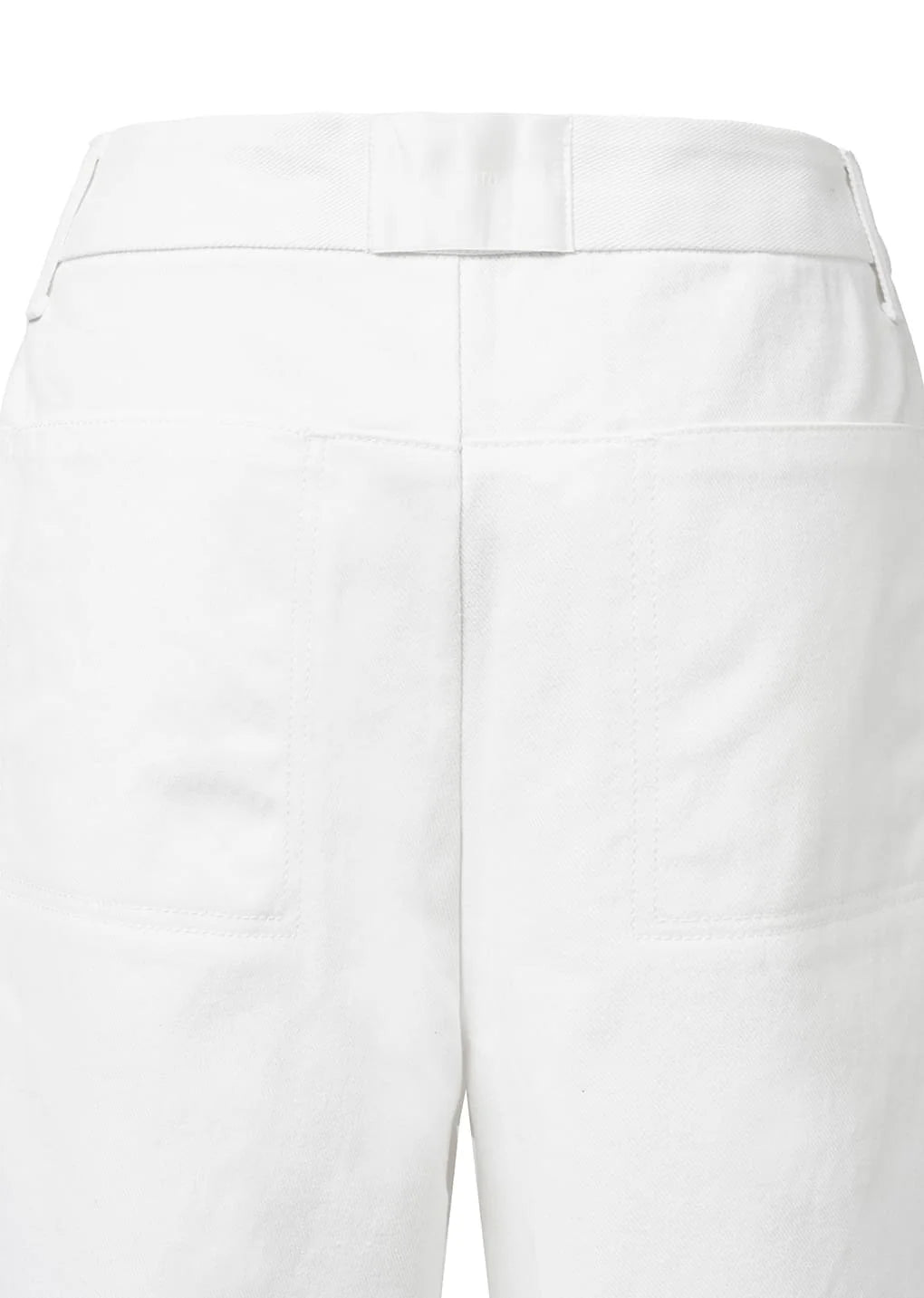 men's curved seam denim, white