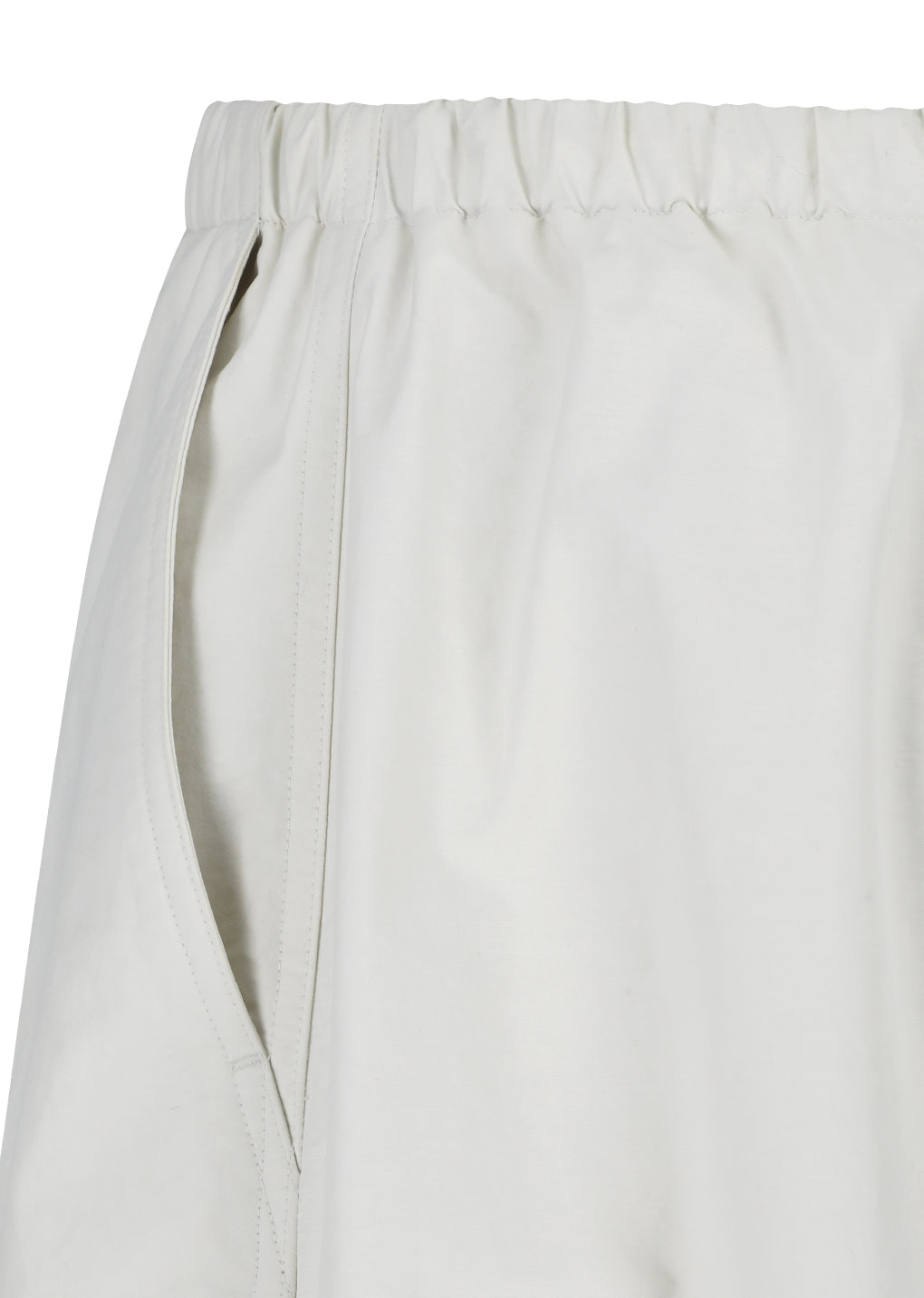 drawstring wide fatigue pants, ecru