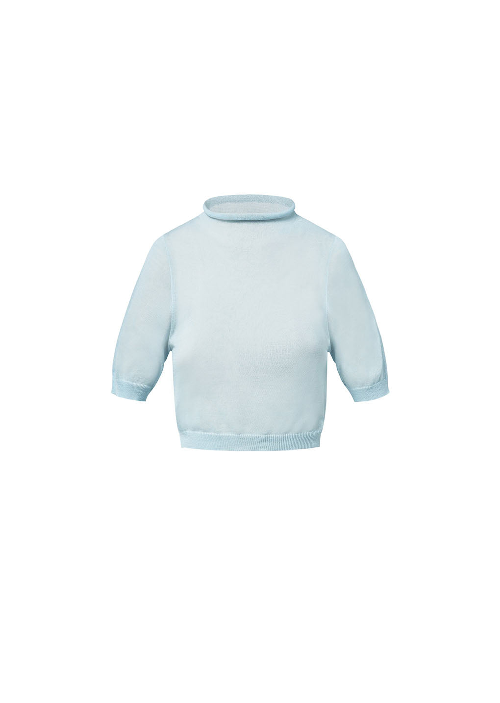 sheer cropped knit, blue