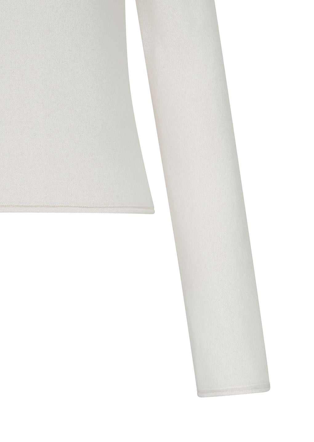 cashmere half neck knit top, ivory