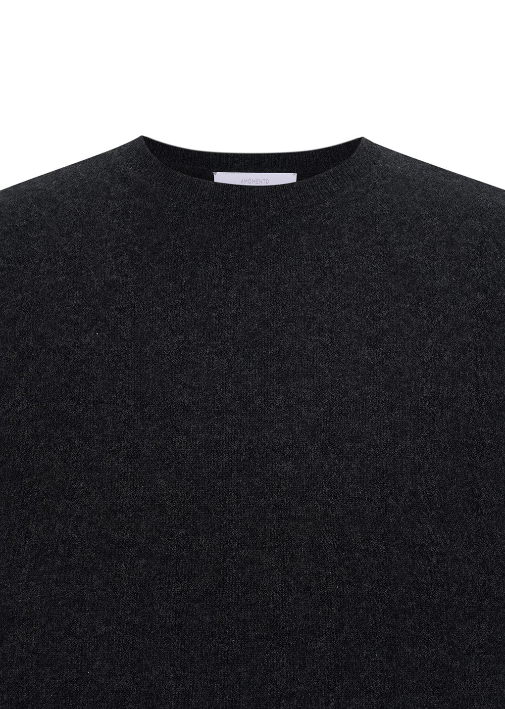 cashmere easy crewneck knit, charcoal