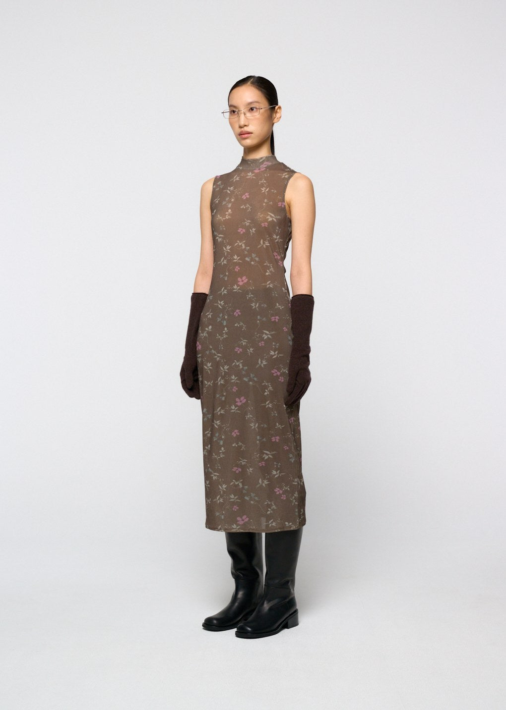 cashmere gloves, brown