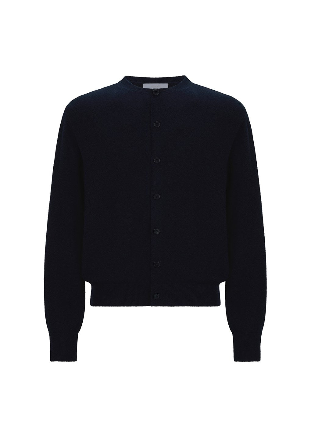 men's cashmere crewneck cardigan, navy