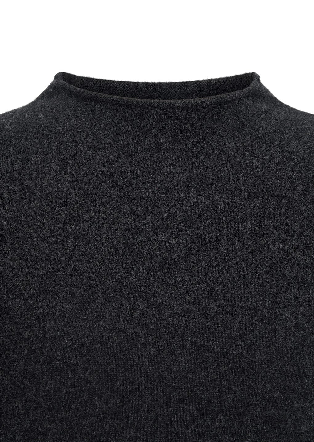 cashmere half neck knit top, charcoal