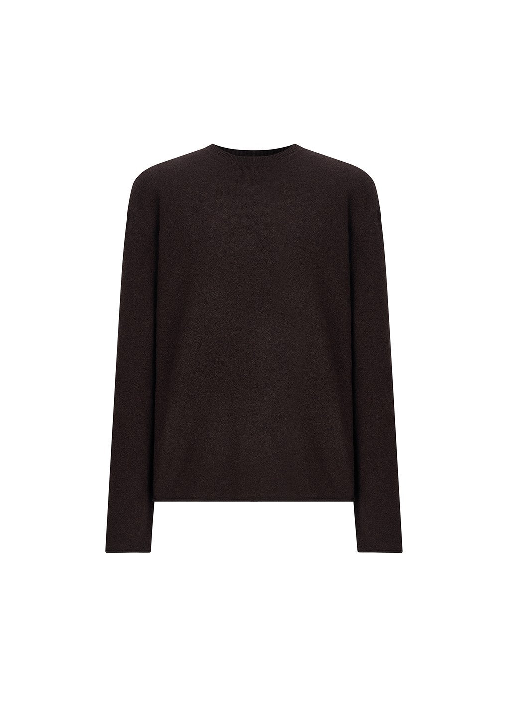 cashmere easy crewneck knit, brown