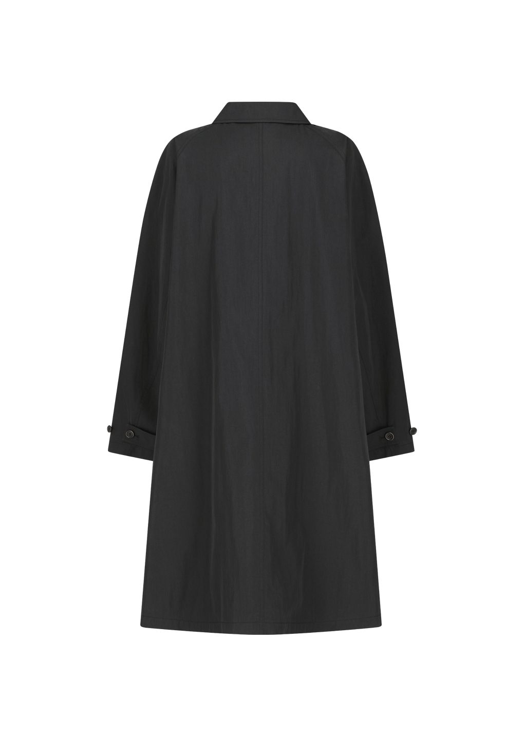 cotton nylon shirring coat, black