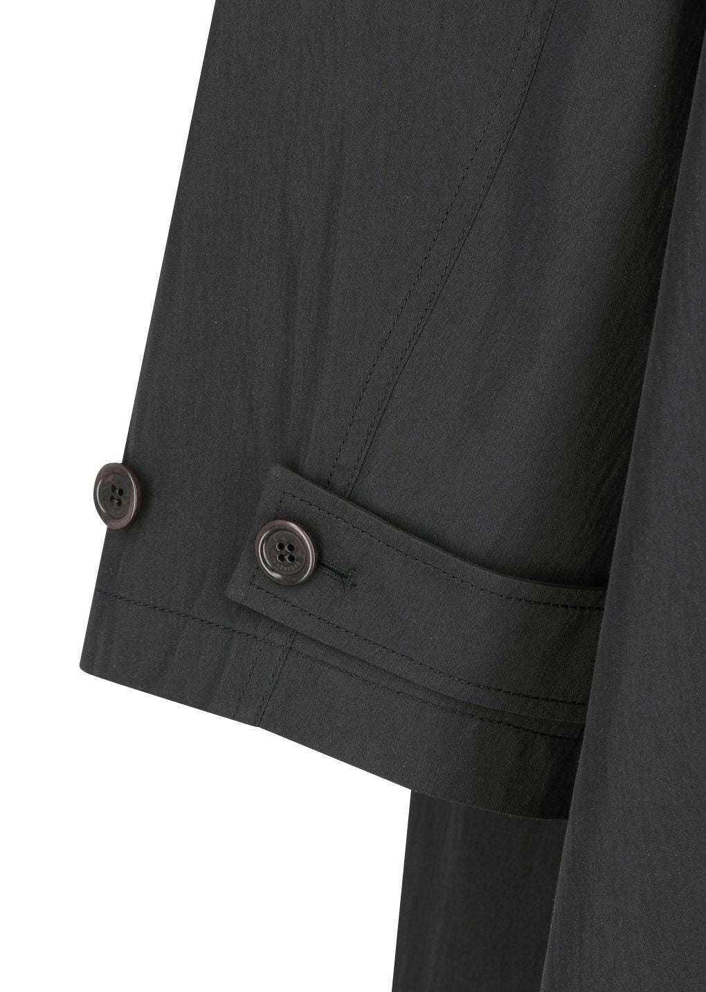 cotton nylon shirring coat, black