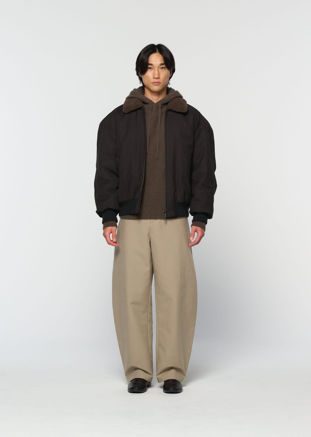 cotton reversible shearling jumper, black