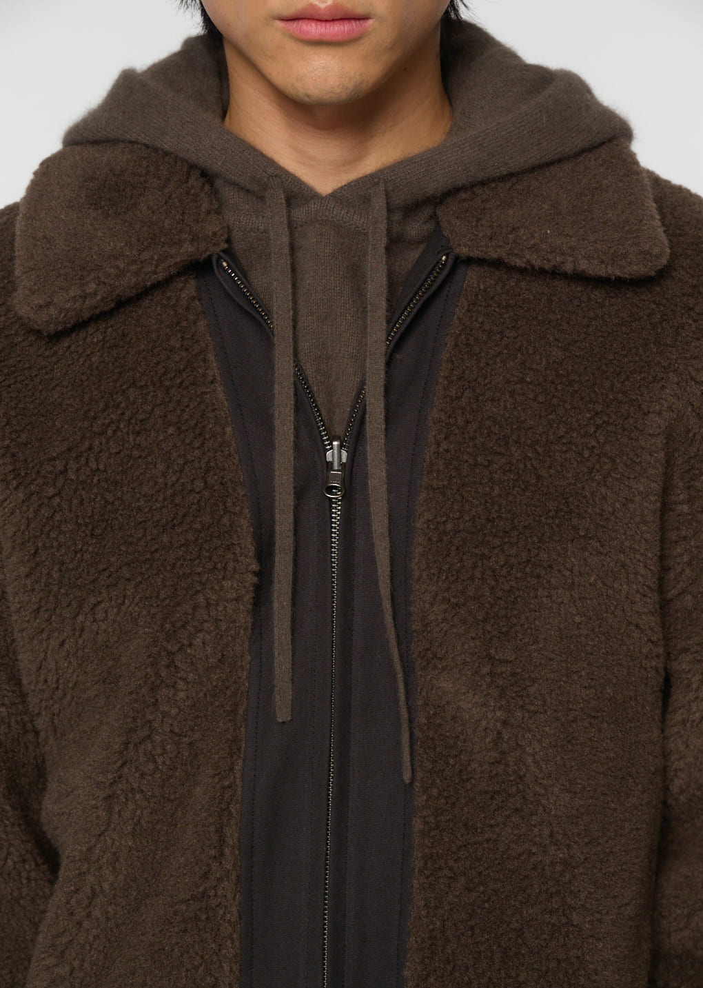 cotton reversible shearling jumper, black