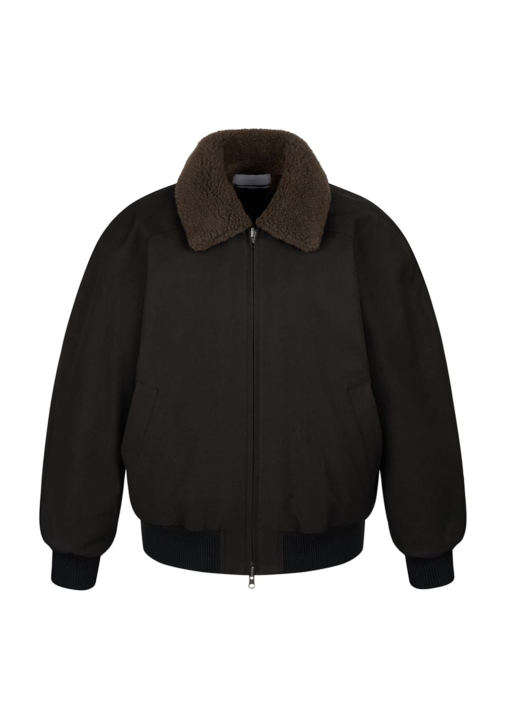 cotton reversible shearling jumper, black