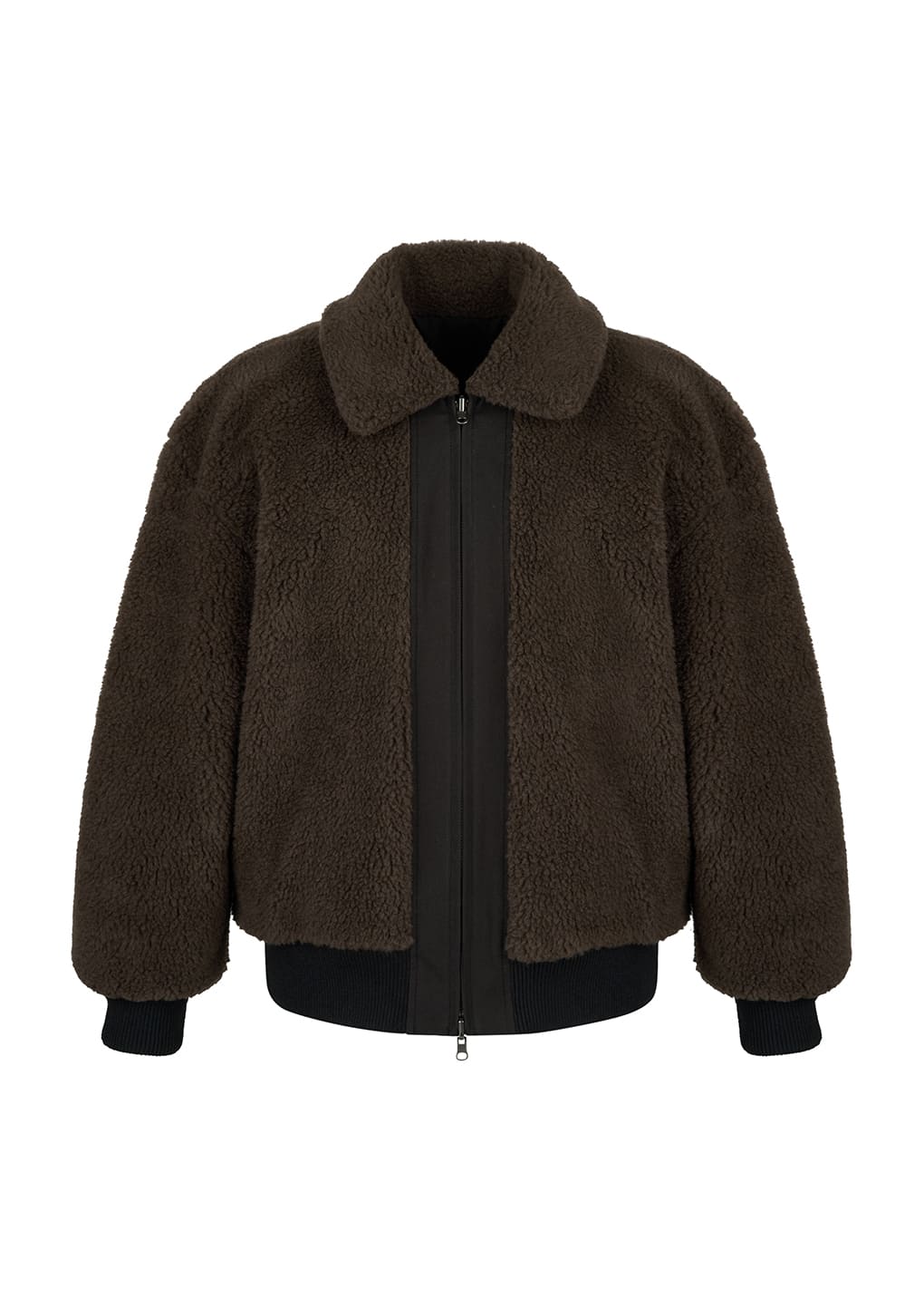 cotton reversible shearling jumper, black