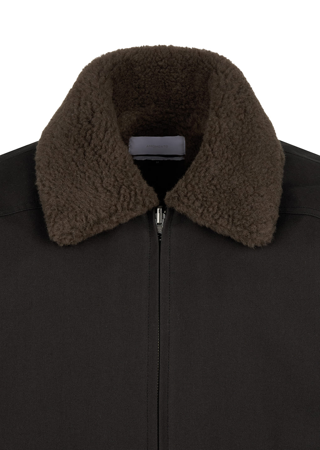 cotton reversible shearling jumper, black