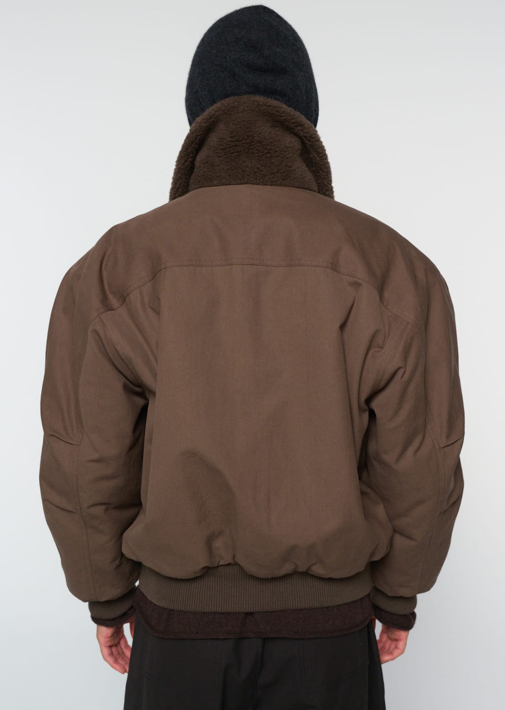 cotton reversible shearling jumper, brown