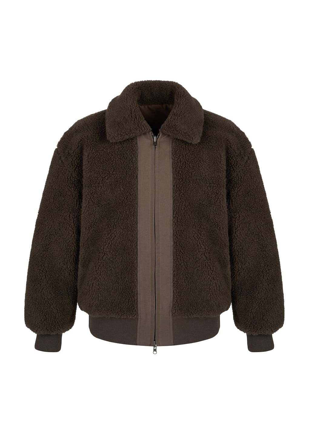 cotton reversible shearling jumper, brown