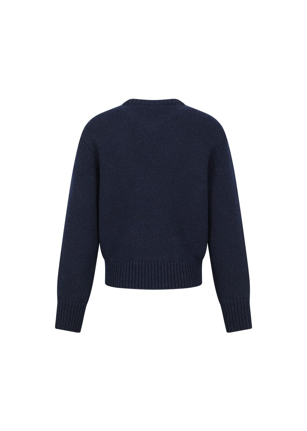 shetland wool v-neck knit, navy