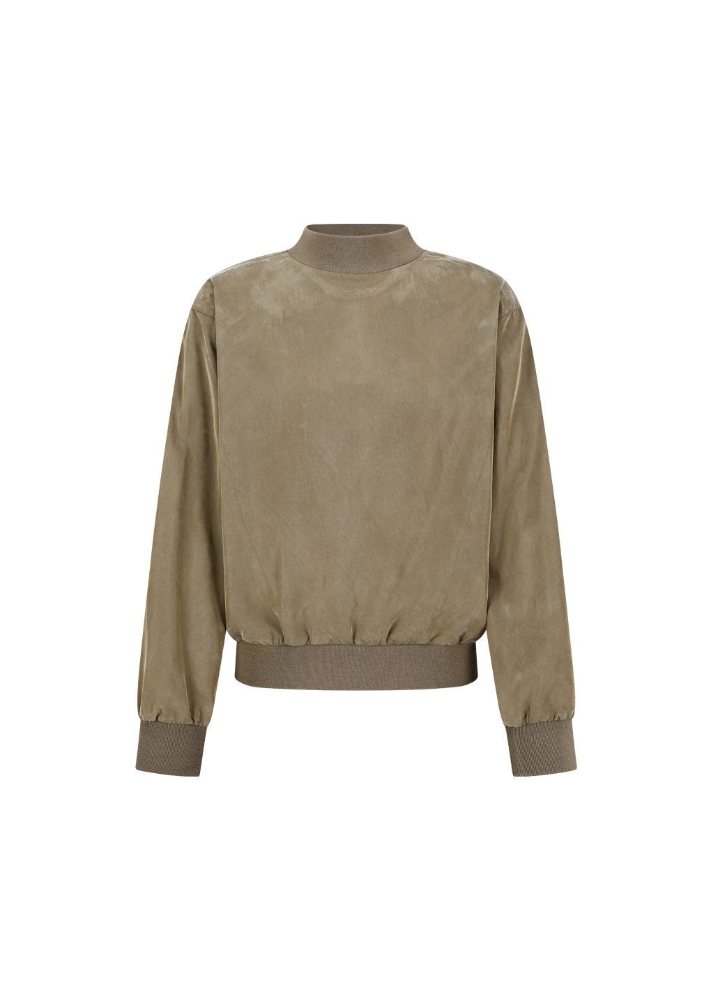 cupro ribbed pullover, khaki