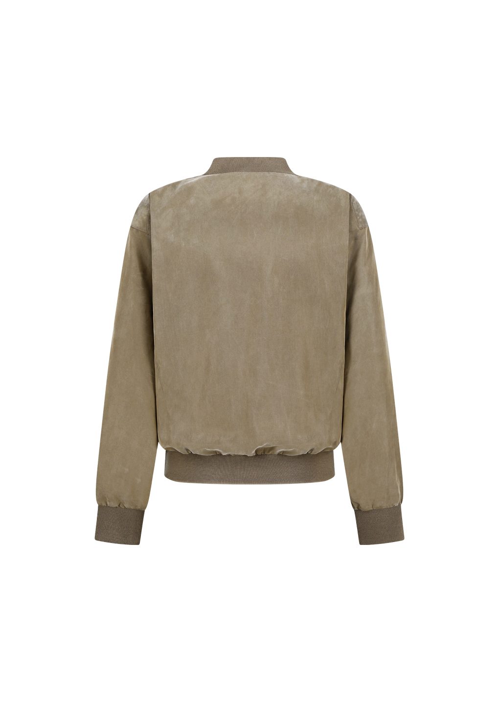 cupro ribbed pullover, khaki