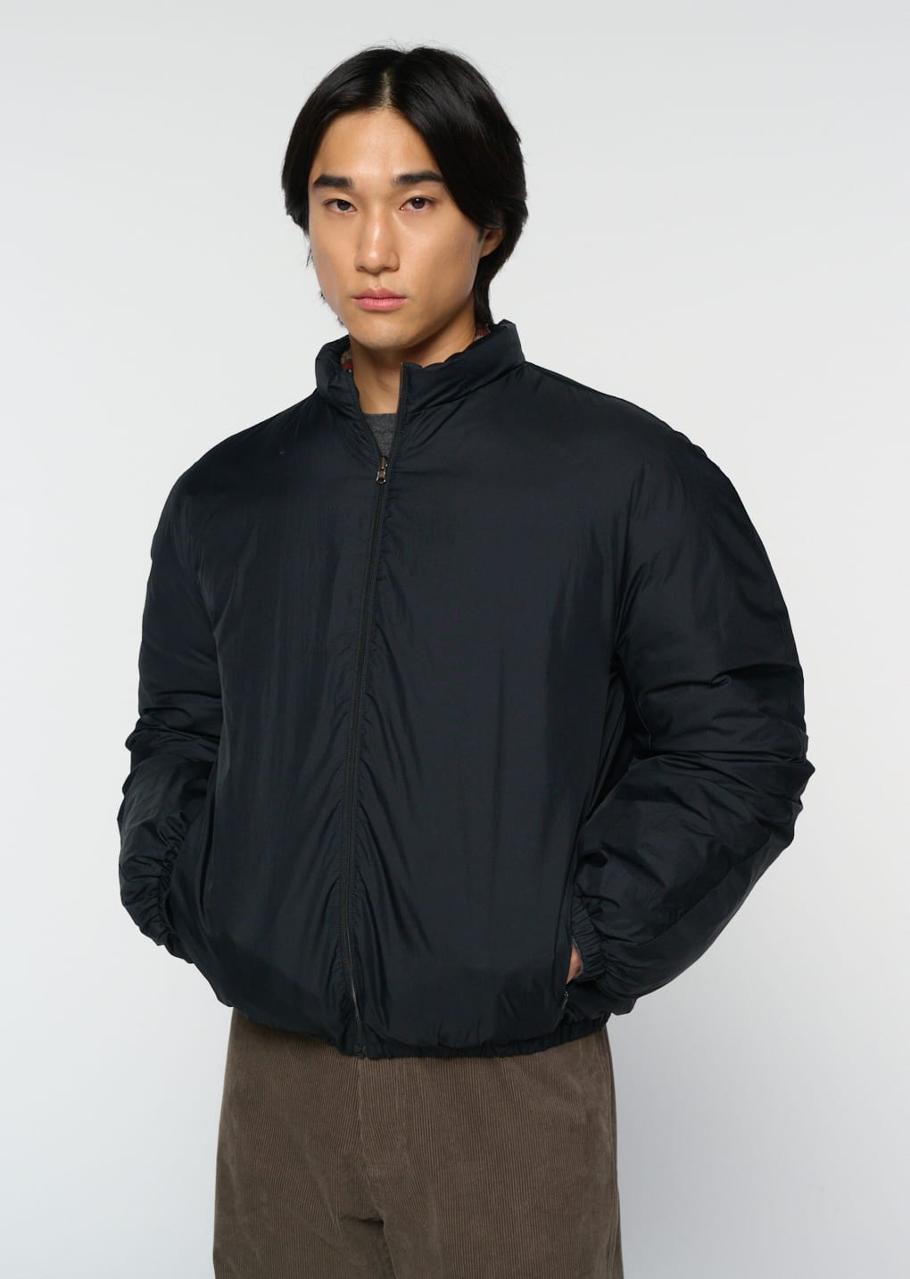 goose down reversible jumper, black