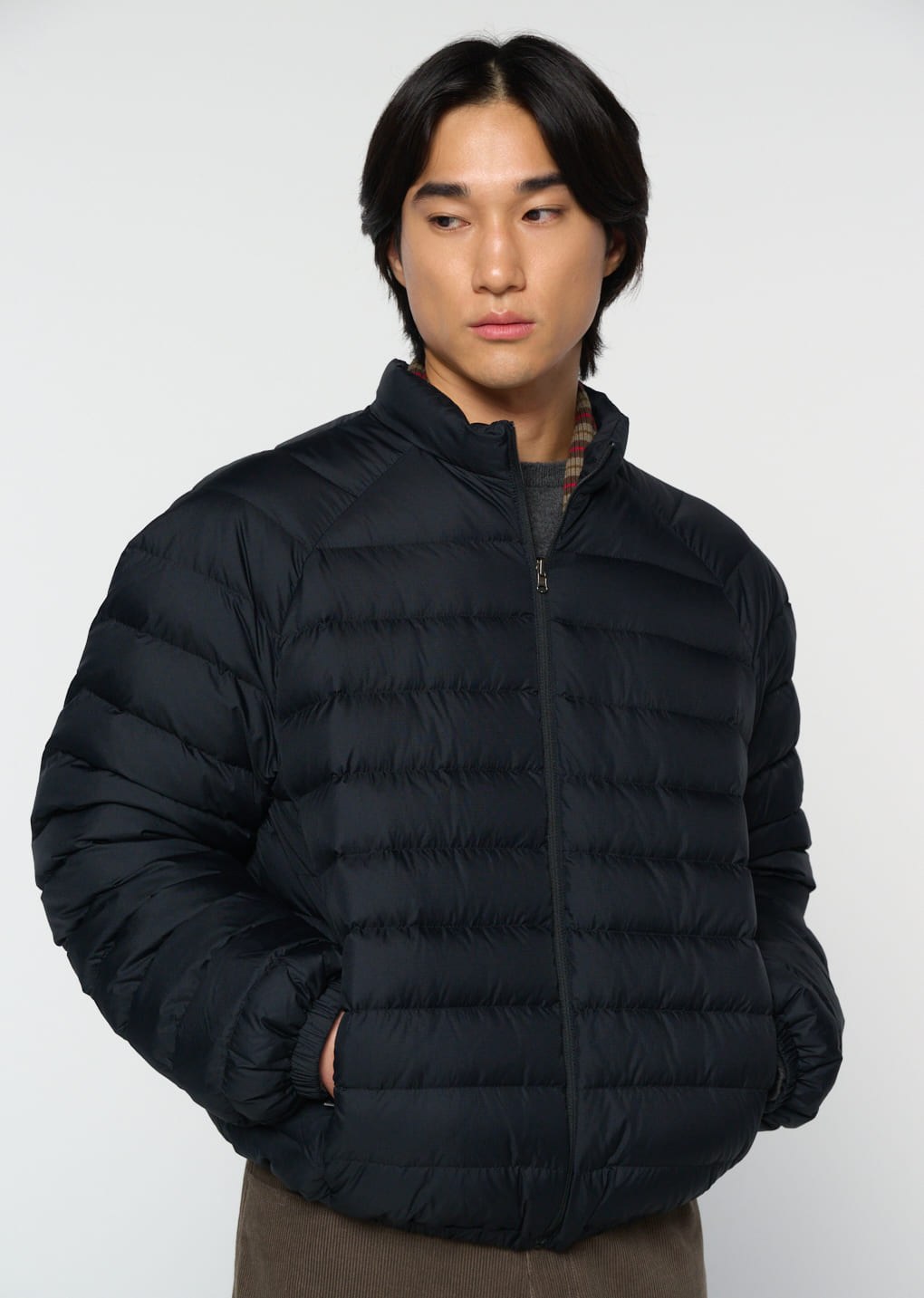 goose down reversible jumper, black