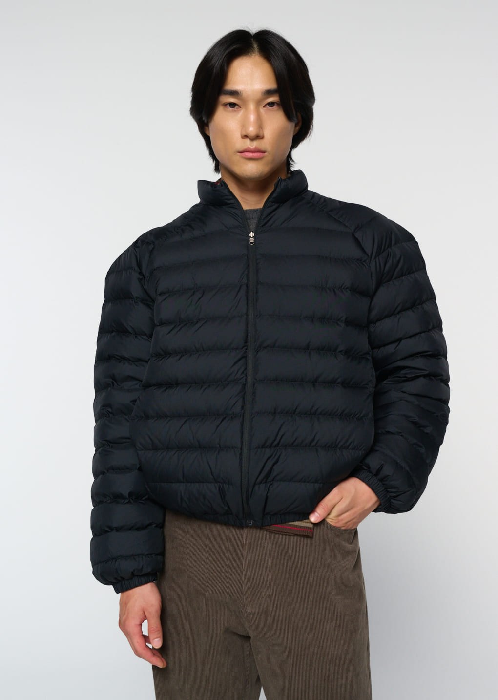 goose down reversible jumper, black