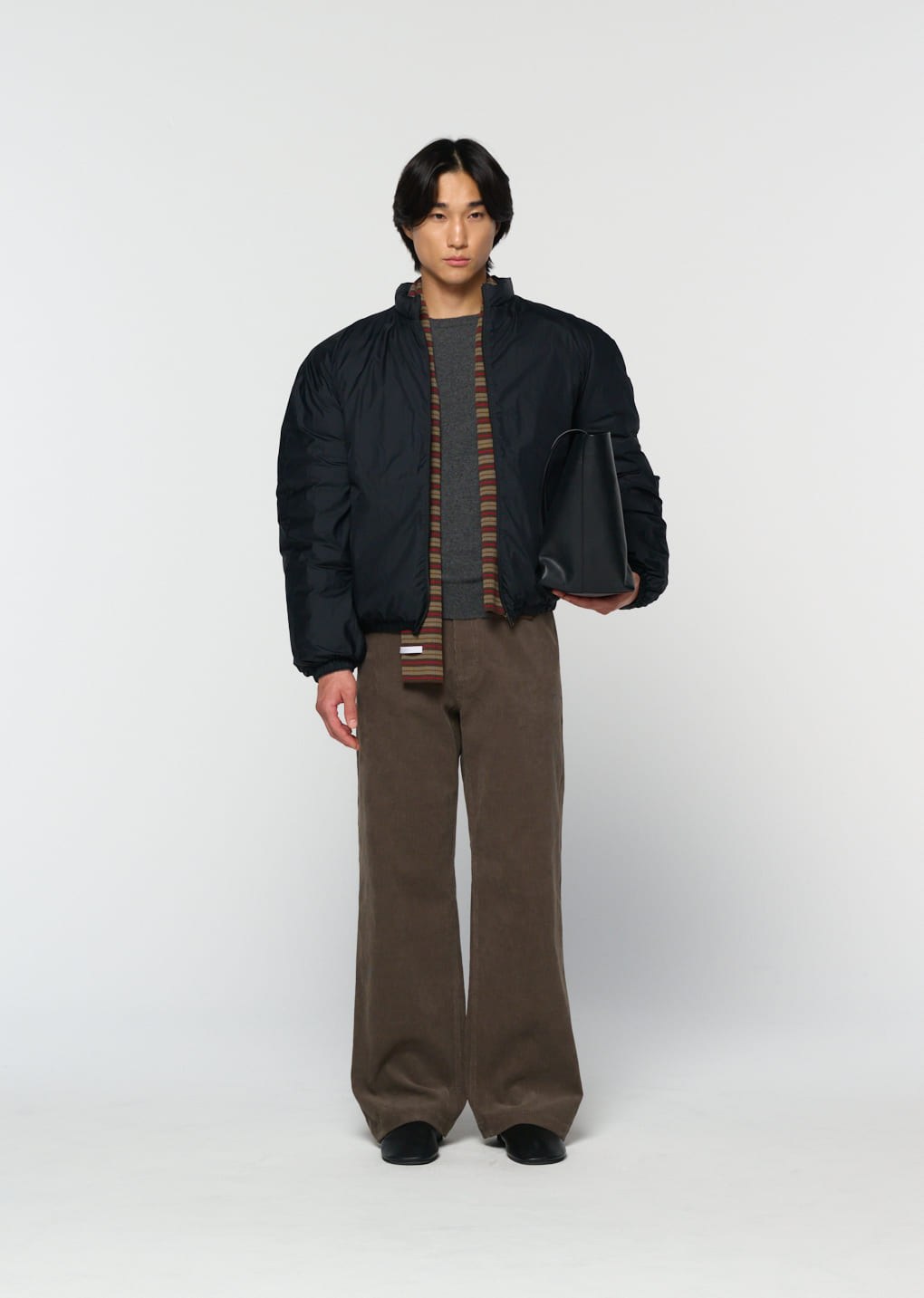 goose down reversible jumper, black