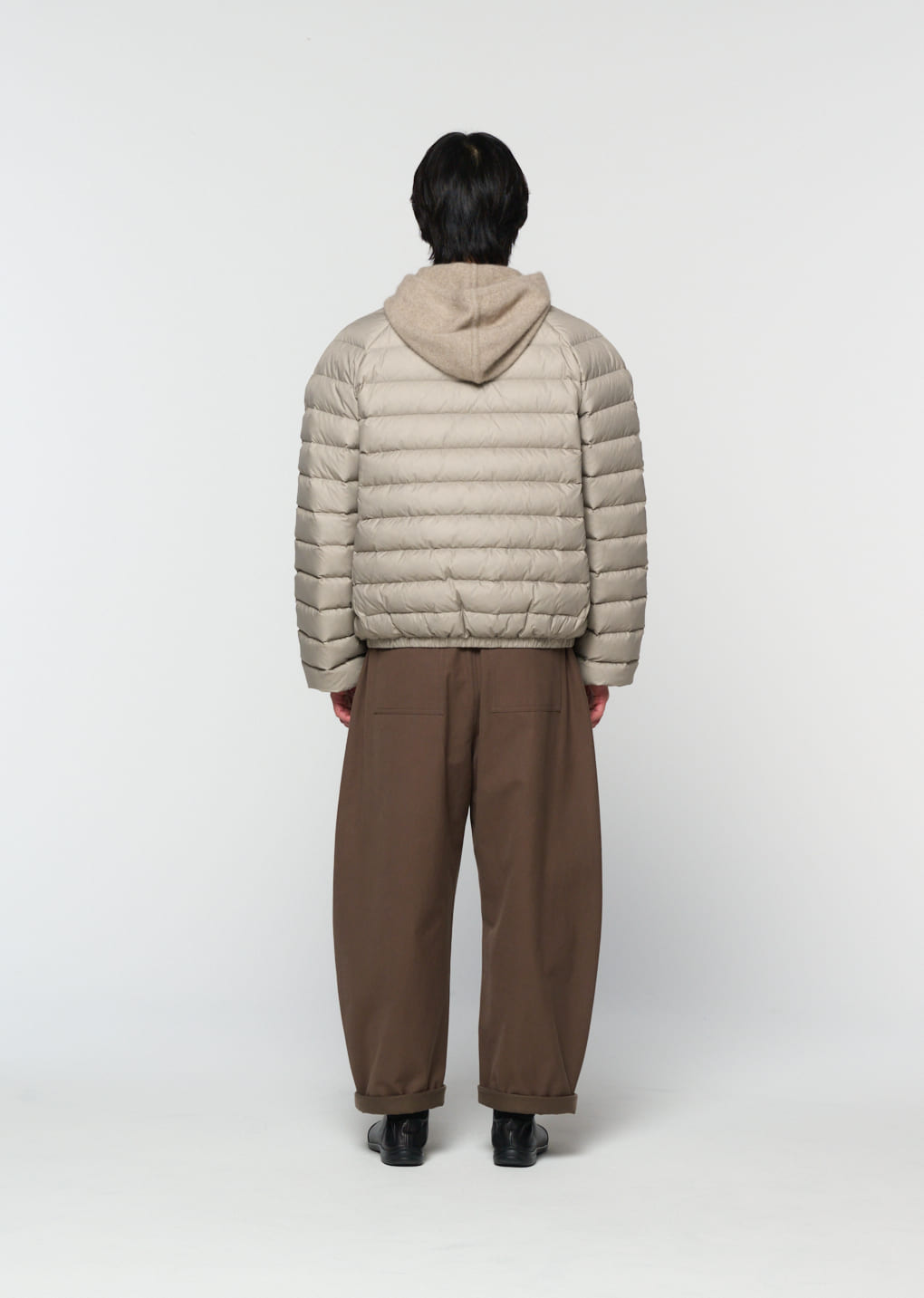 goose down reversible jumper, grey