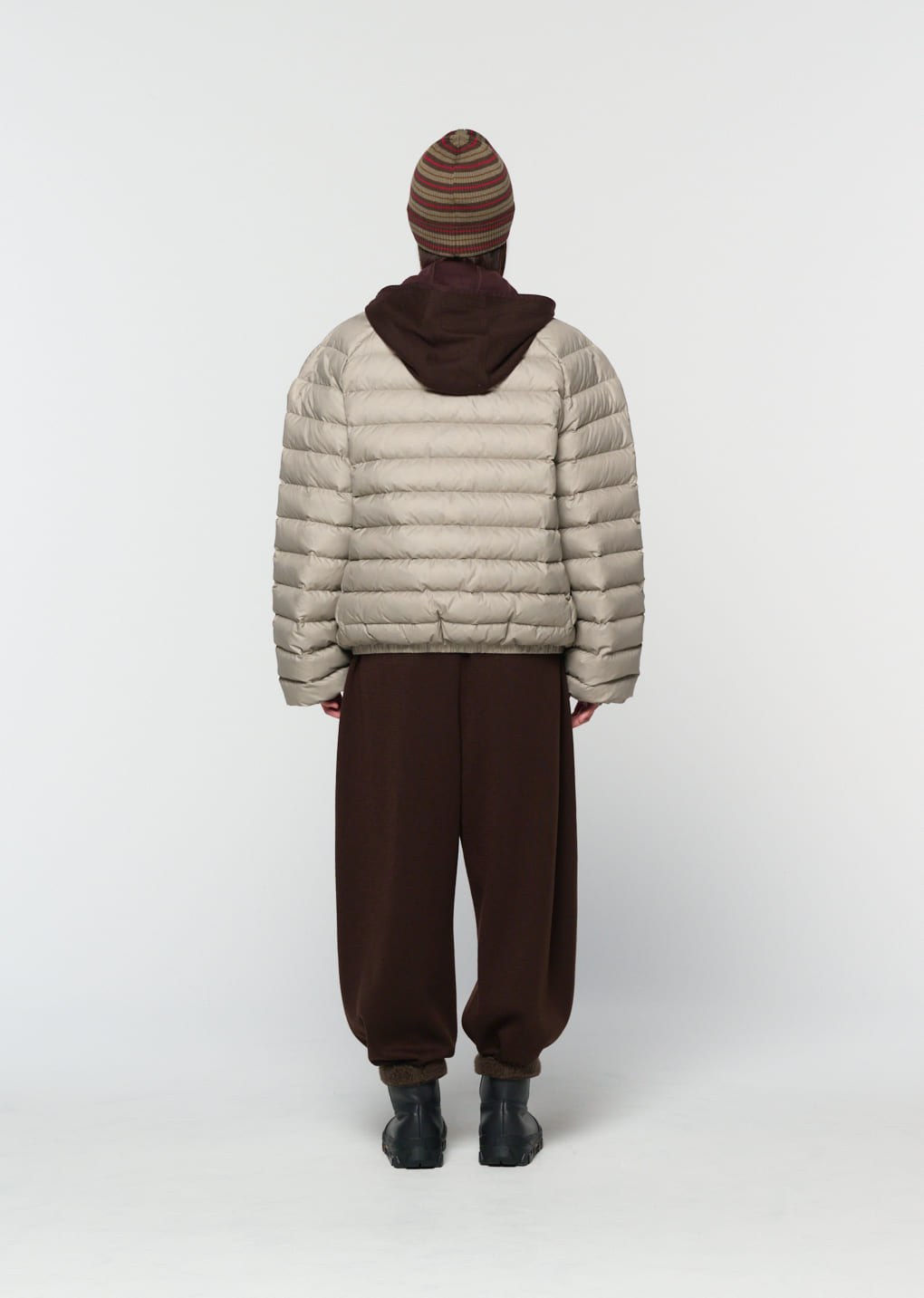 goose down reversible jumper, grey
