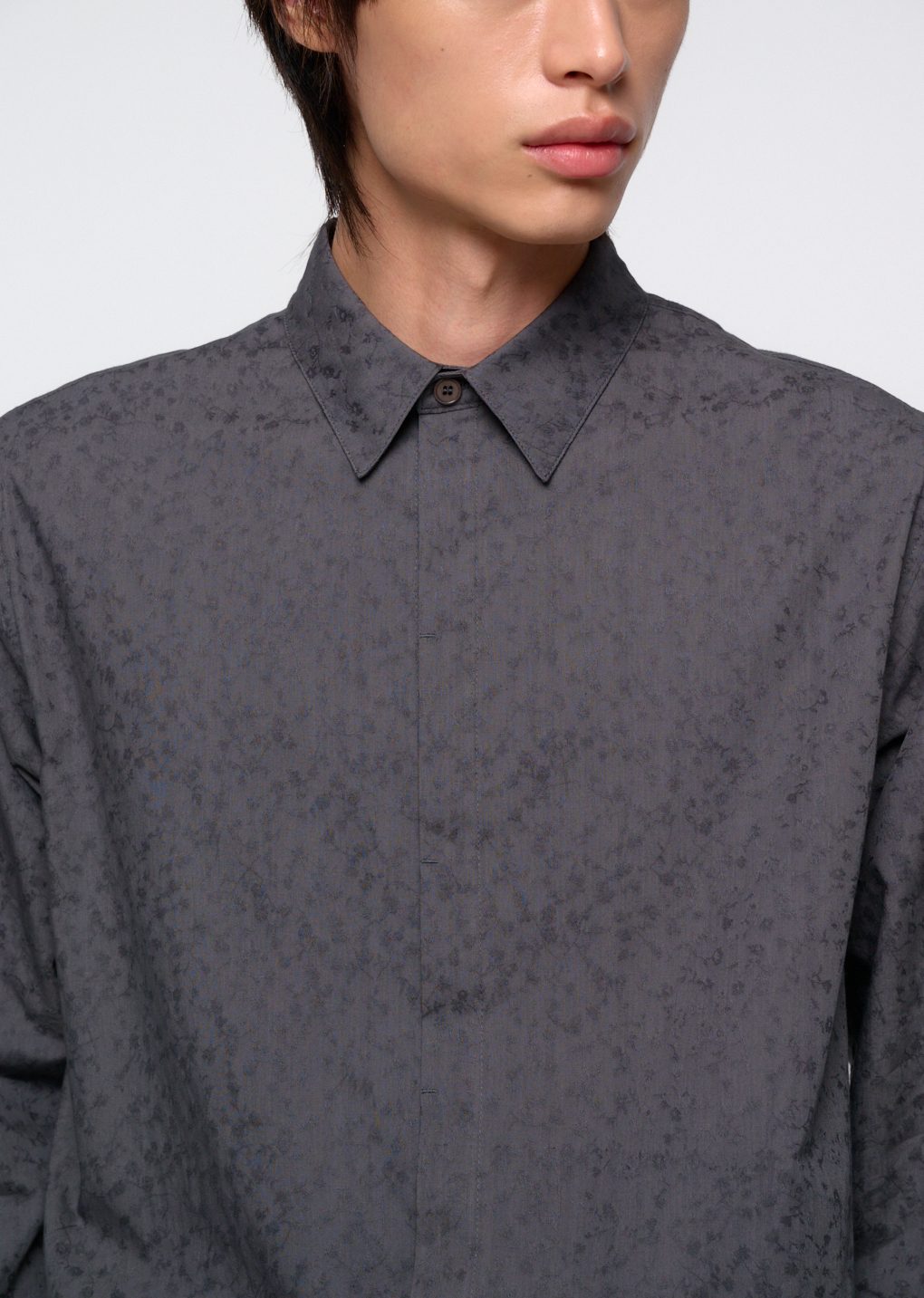 floral basic shirt, grey