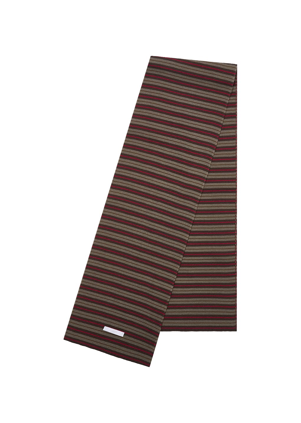 stripe knit scarf, brown