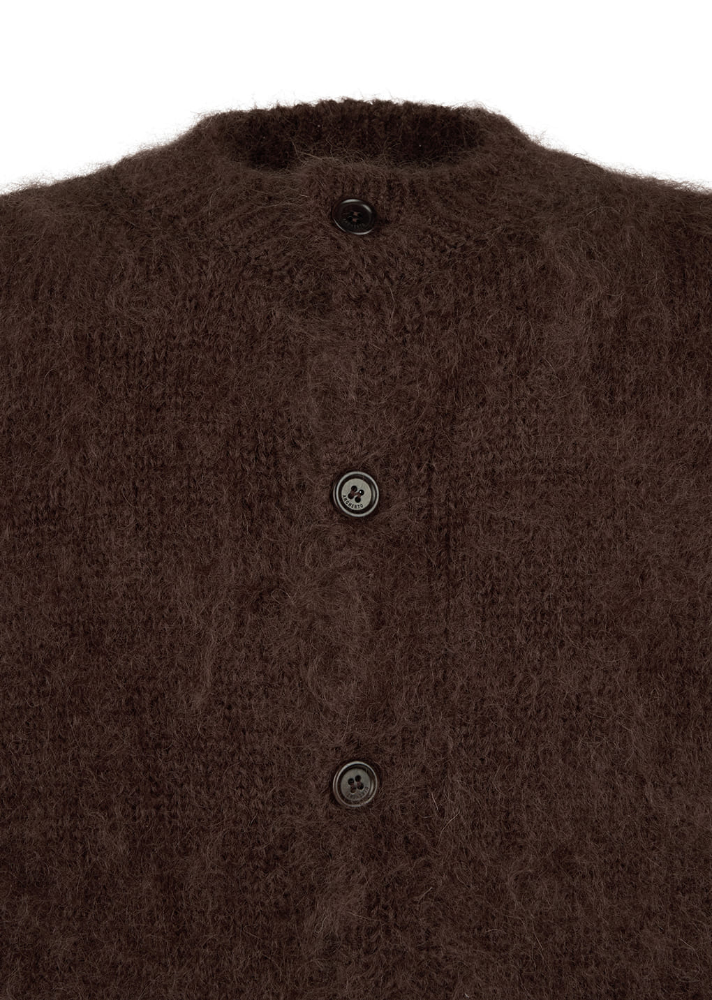 men's mohair bulky cardigan, brown