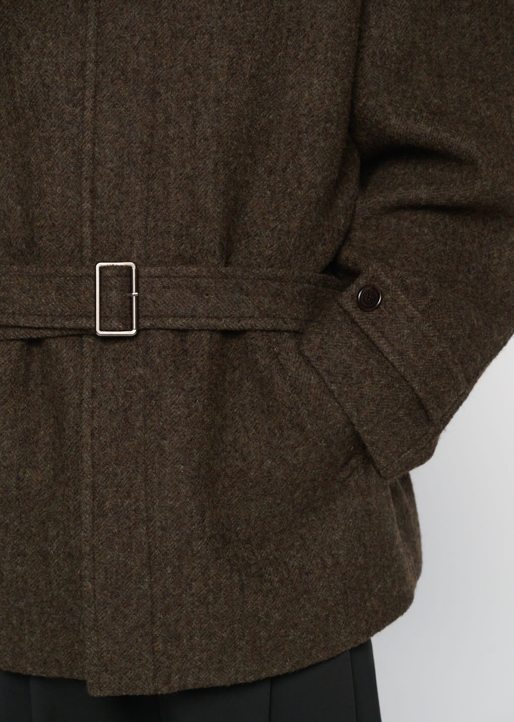 belted mid coat, khaki