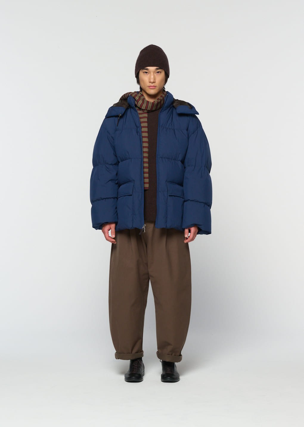 mid down puffer, blue hover