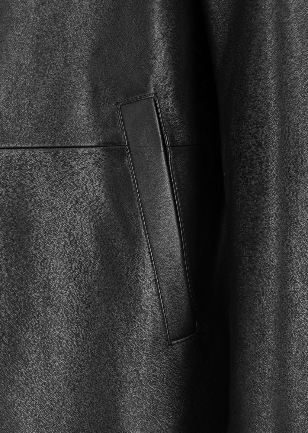 lambskin mid jacket, black