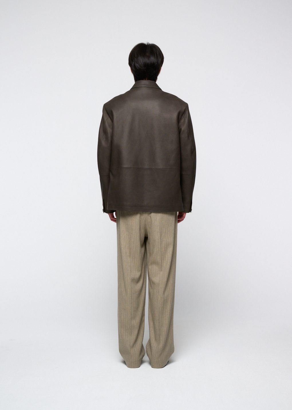 lambskin mid jacket, brown