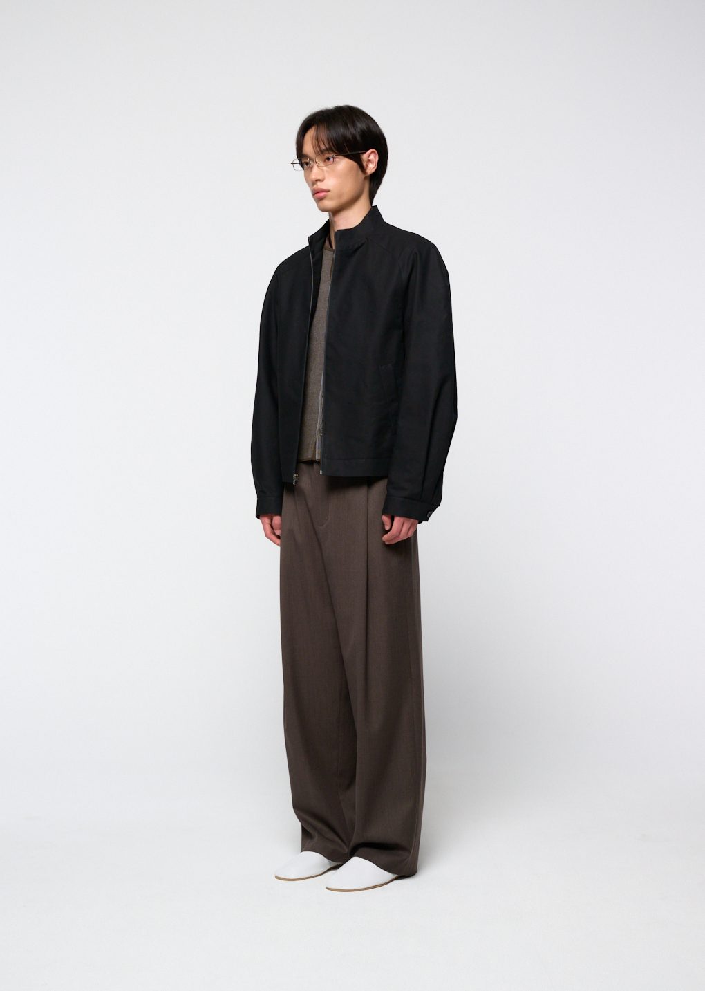 cotton curved jumper, black