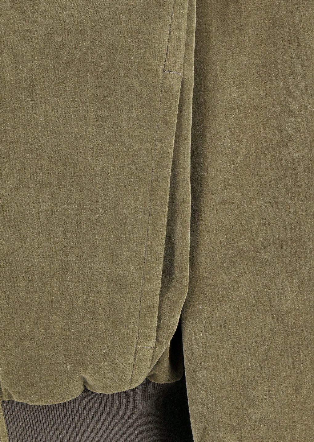 velvet zip up jumper, khaki