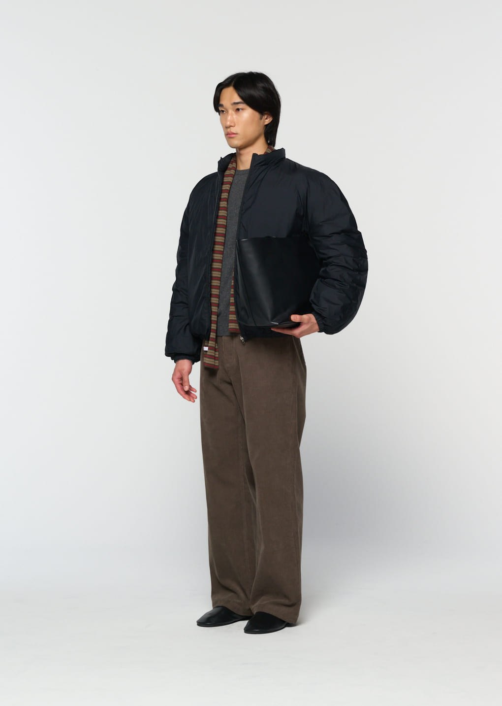corduroy straight pants, khaki