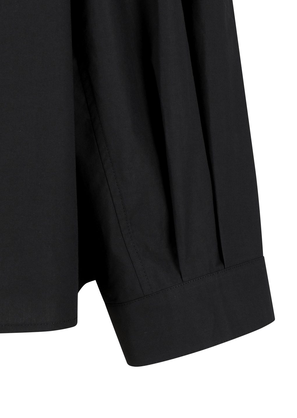 neck shirring shirt, black