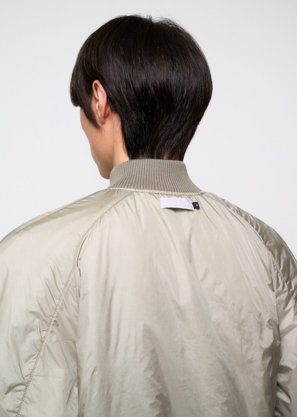 ribbed silky blouson, khaki