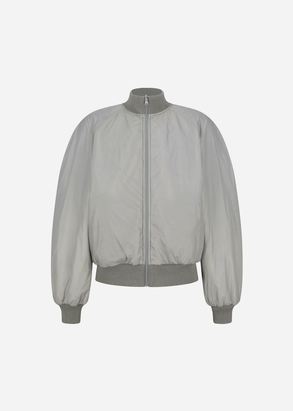 ribbed silky blouson, khaki