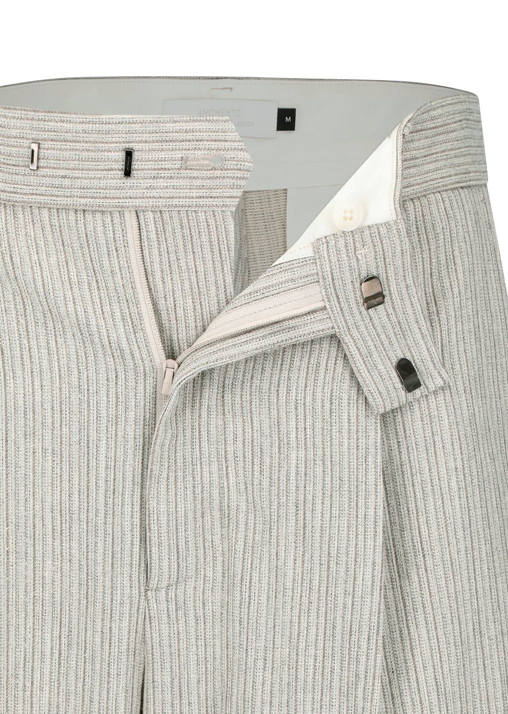 stripe wool straight pants, beige