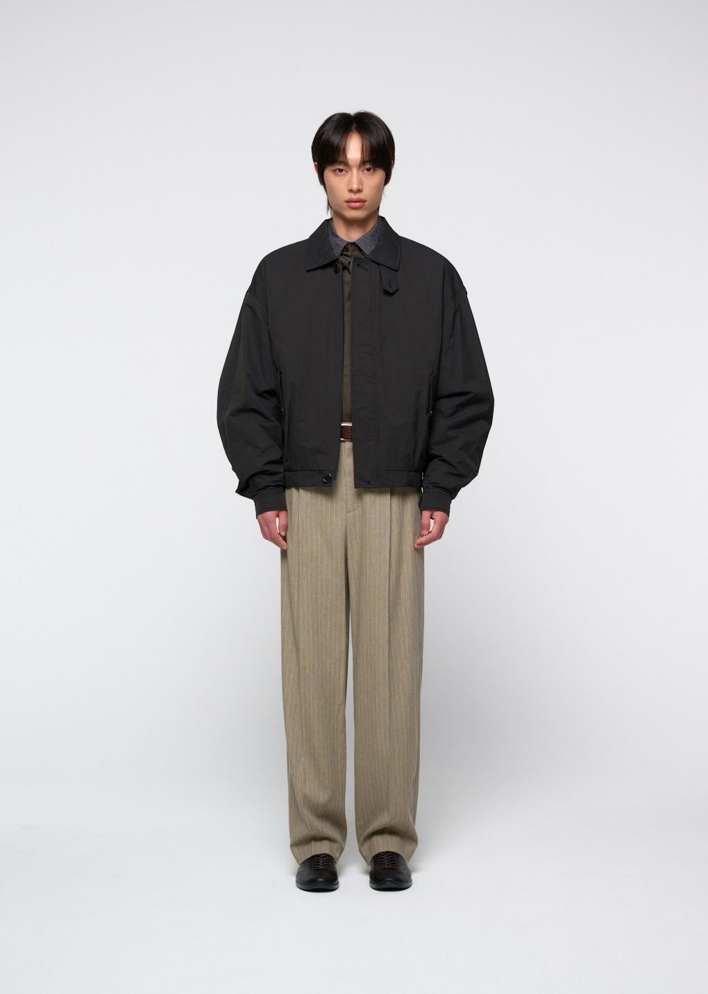 padded cotton nylon jumper, black