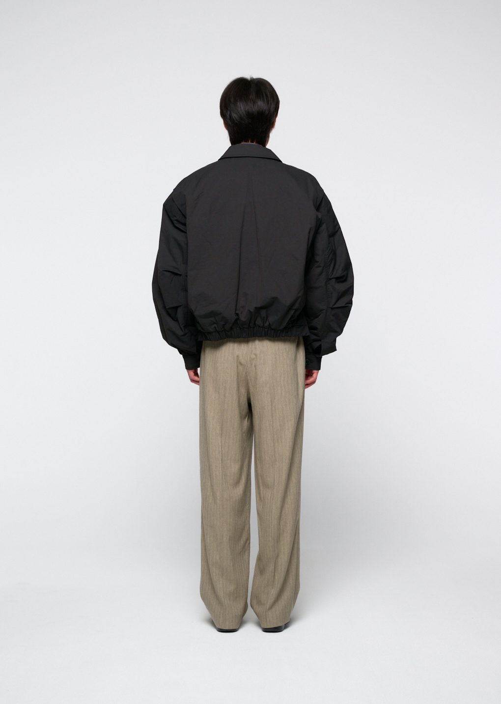 padded cotton nylon jumper, black