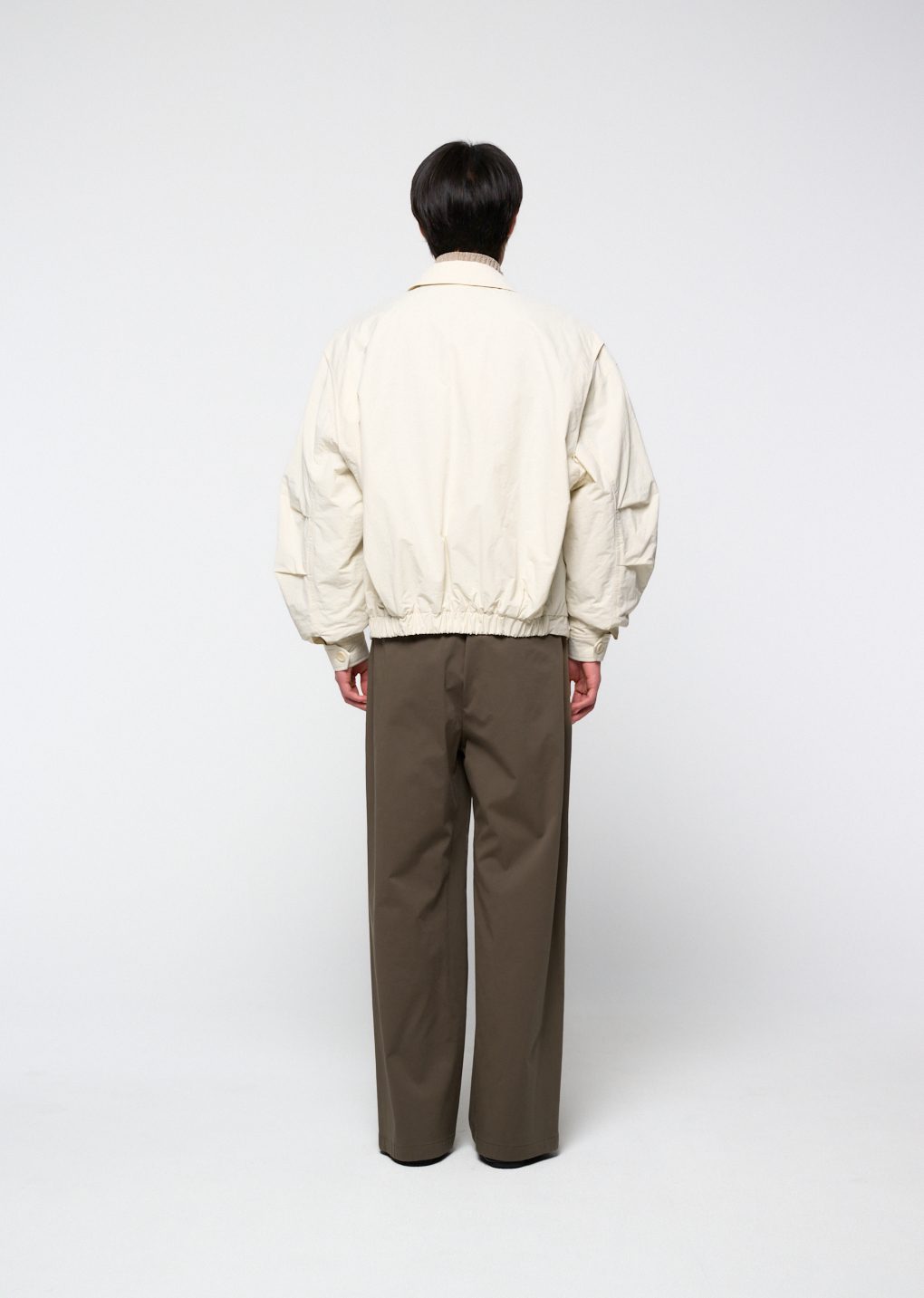 padded cotton nylon jumper, ecru