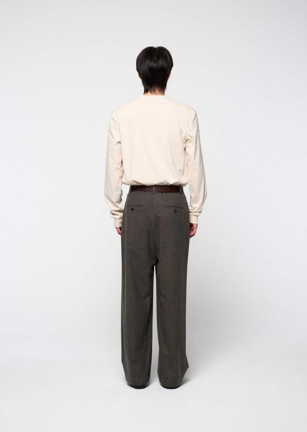 tapered wool pants, charcoal