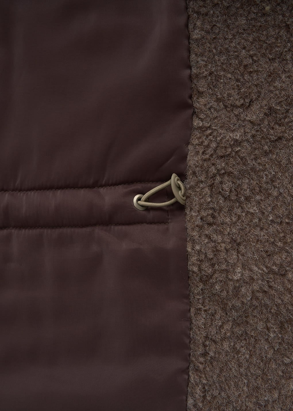 padded shearling parka, khaki