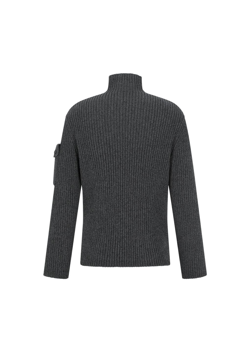 ribbed velvet knit top, charcoal