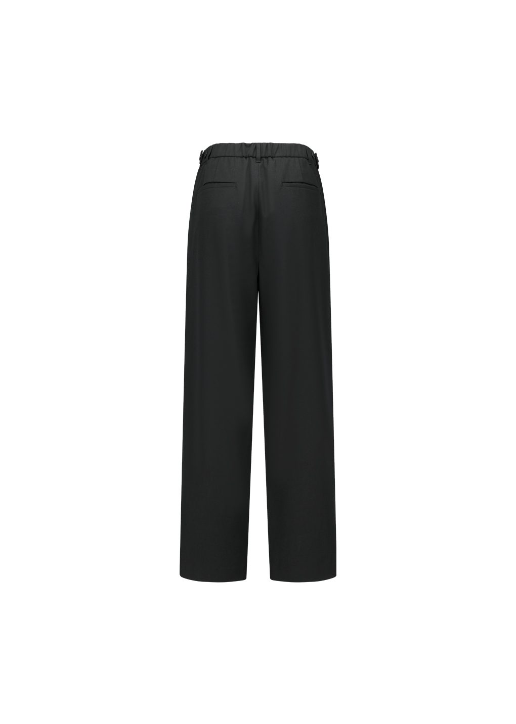 wool banding pants, black