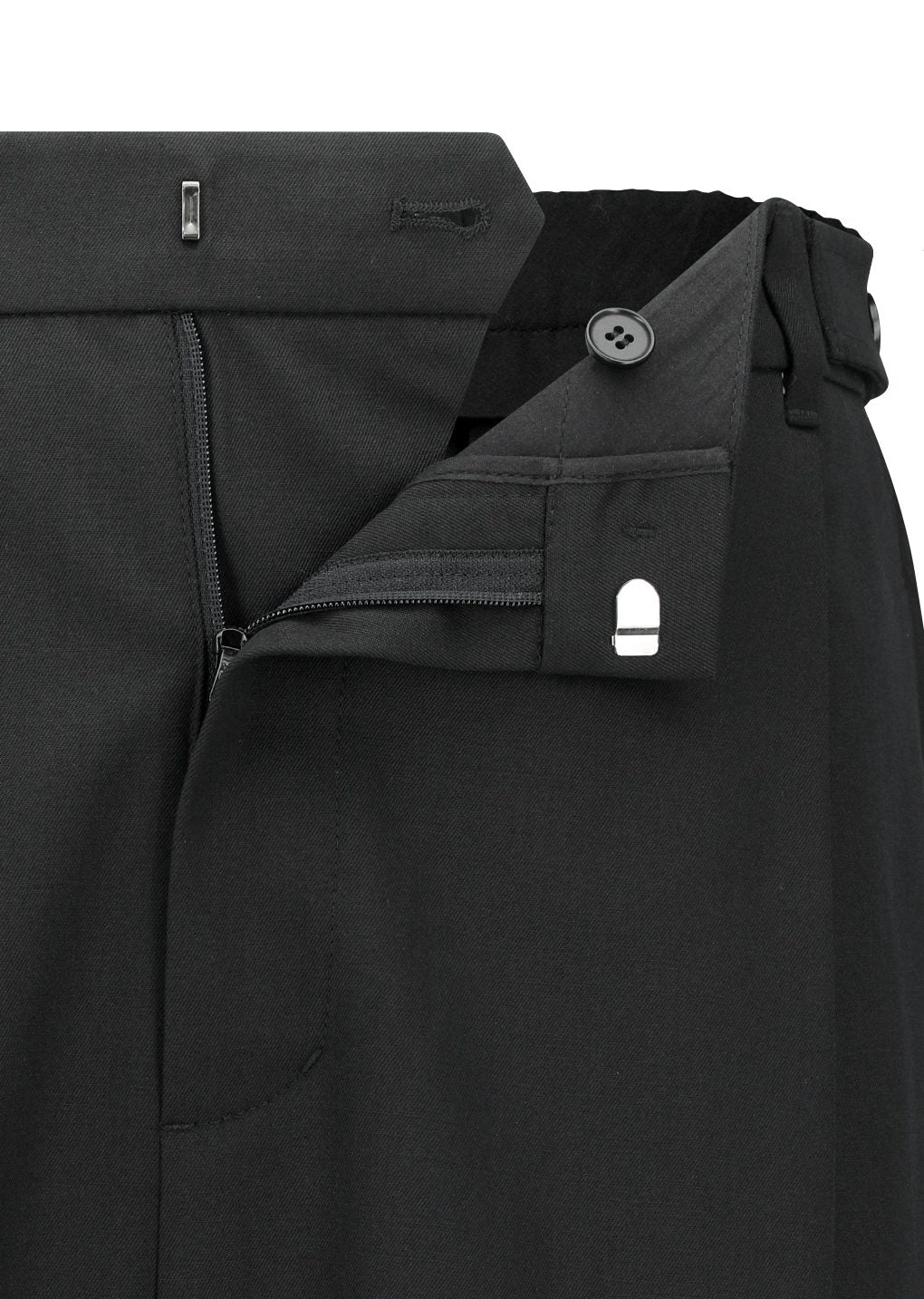 wool banding pants, black
